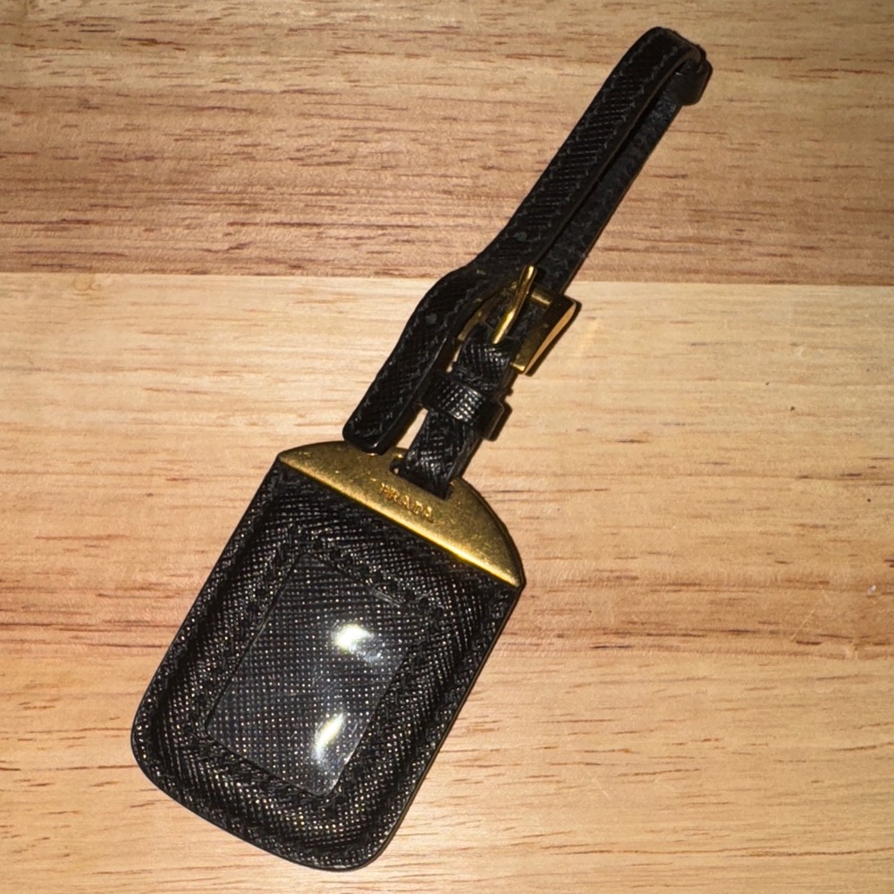 Prada saffiano leather photo purse charm keychain